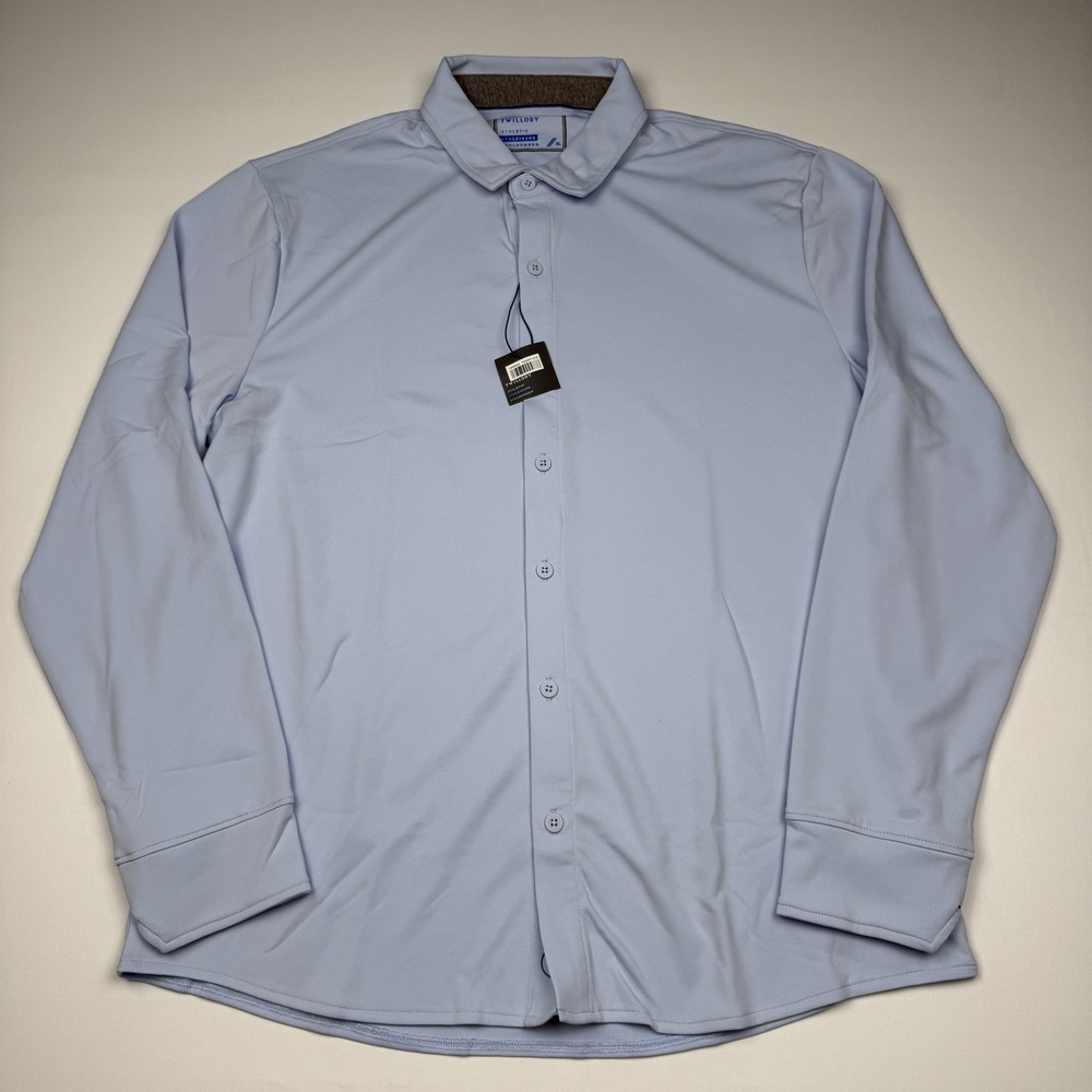 Twillory Shirt Mens XL Blue Long Sleeve Athleisure Athlounger Button Up